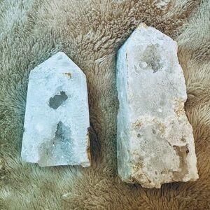 Natural druzy White Quartz Crystal Towers